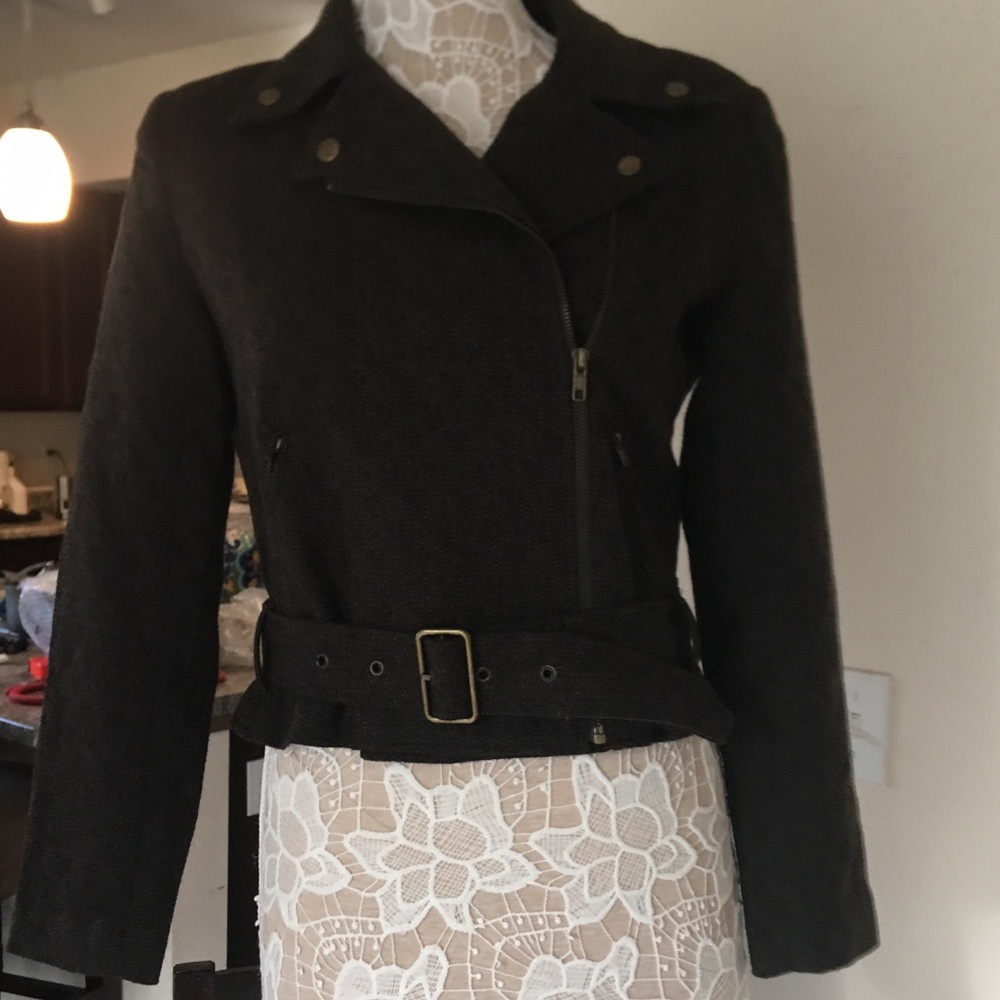 Vintage Newport News Crop Jacket with Belt Size 8 - Picture 2 of 6